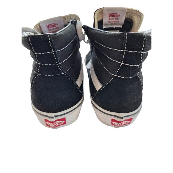 Vans SK8 Hi High Tops Size Mens 6.5 Black White Suede Classic Unisex Womens 8 - Picture 7 of 7